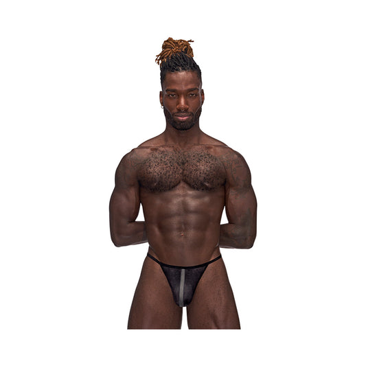 Male Power Landing Strip Micro Thong – Black – S/M
