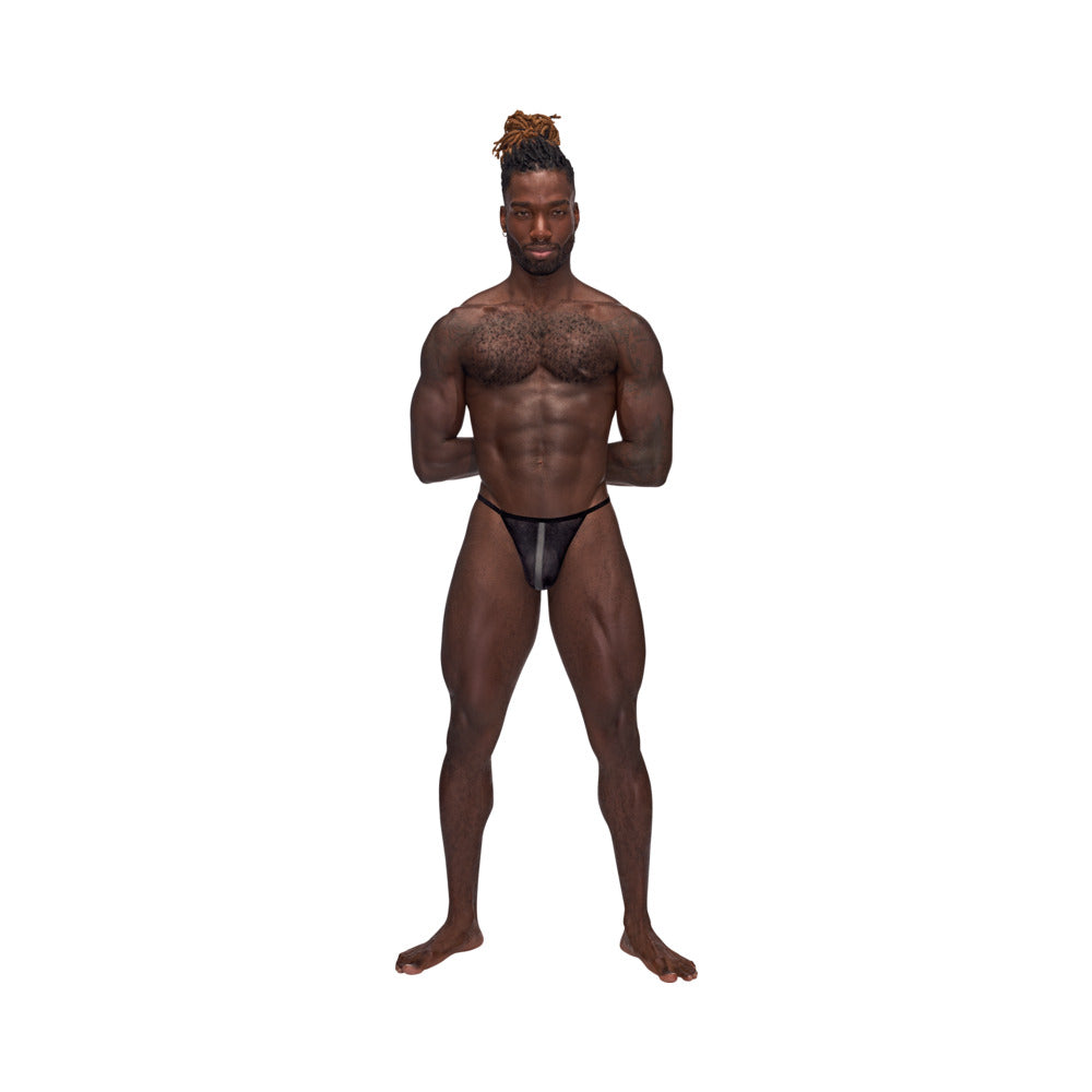 Male Power Landing Strip Micro Thong – Black – S/M