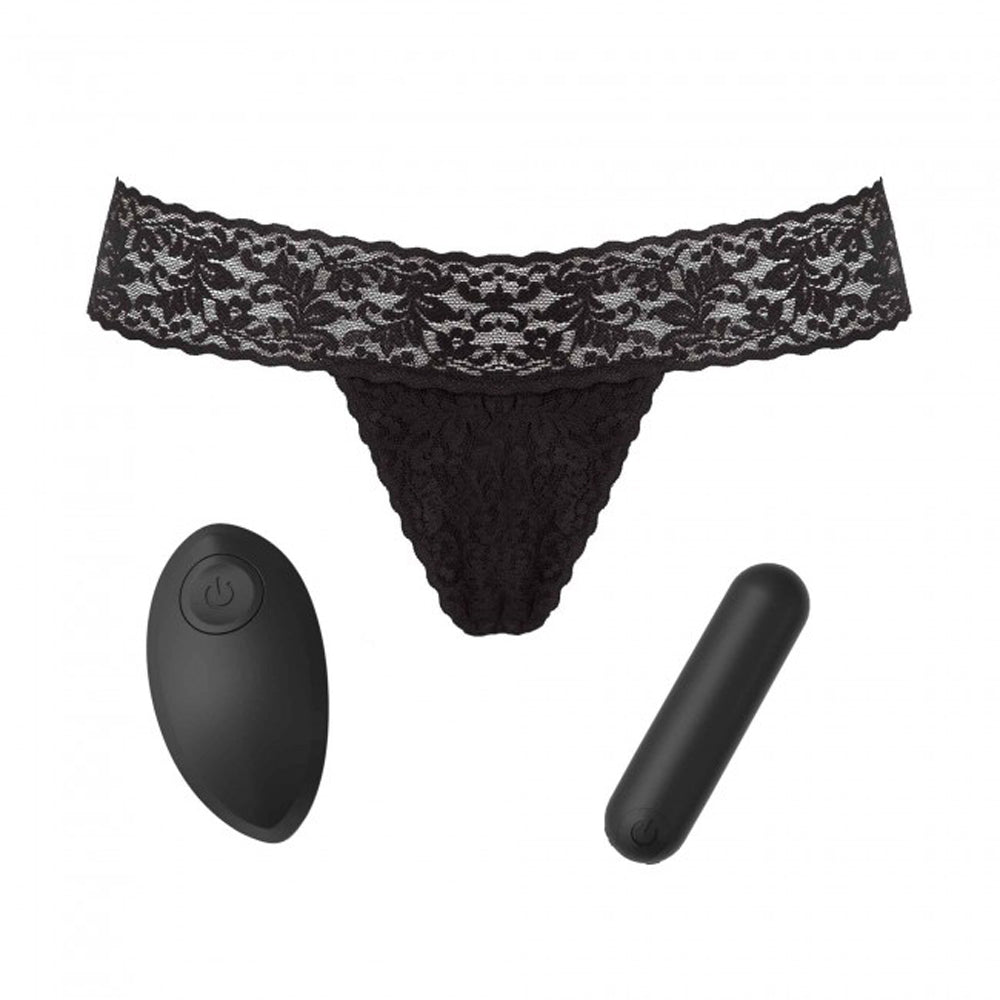 Love to Love Secret Panty 2 Rechargeable Vibrating Panty Set with Remote - Black Onyx