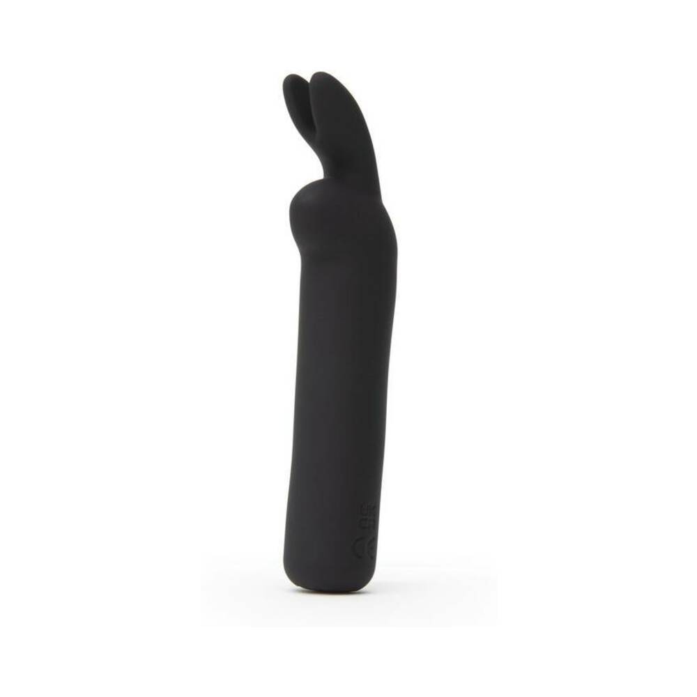 Happy Rabbit Rechargeable Silicone Bullet Vibrator with Ears - Black