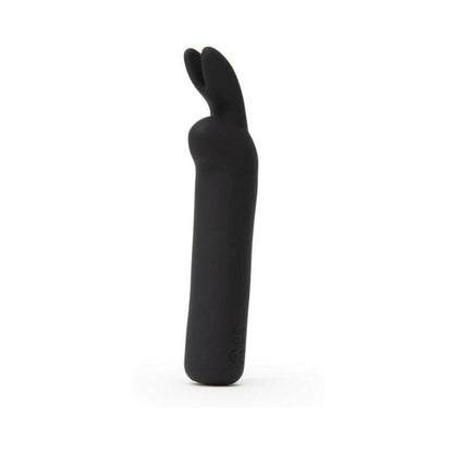 Happy Rabbit Rechargeable Silicone Bullet Vibrator with Ears - Black