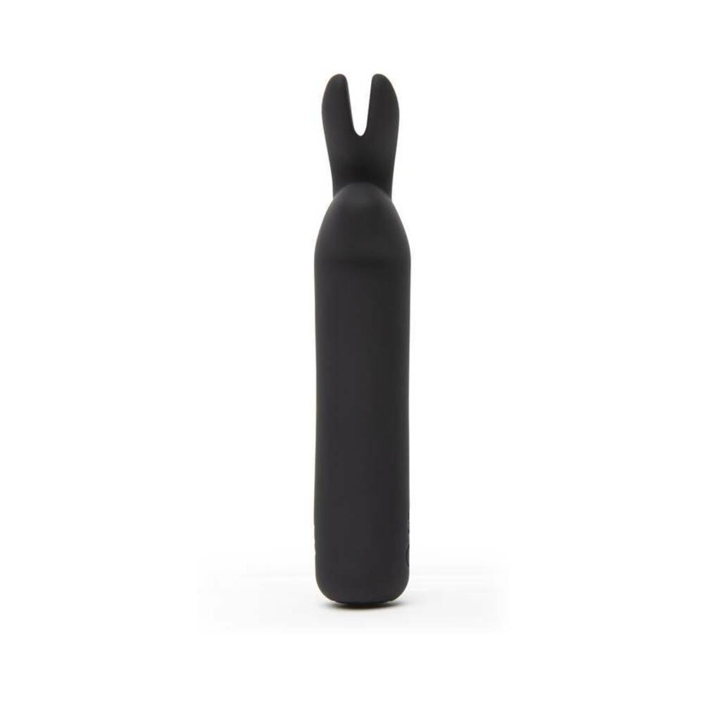 Happy Rabbit Rechargeable Silicone Bullet Vibrator with Ears - Black
