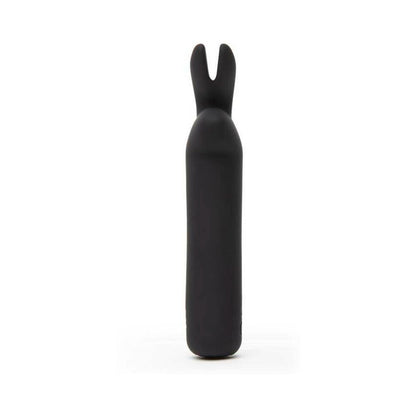 Happy Rabbit Rechargeable Silicone Bullet Vibrator with Ears - Black