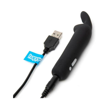 Happy Rabbit Rechargeable Silicone Bullet Vibrator with Ears - Black