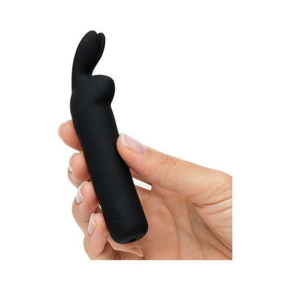 Happy Rabbit Rechargeable Silicone Bullet Vibrator with Ears - Black