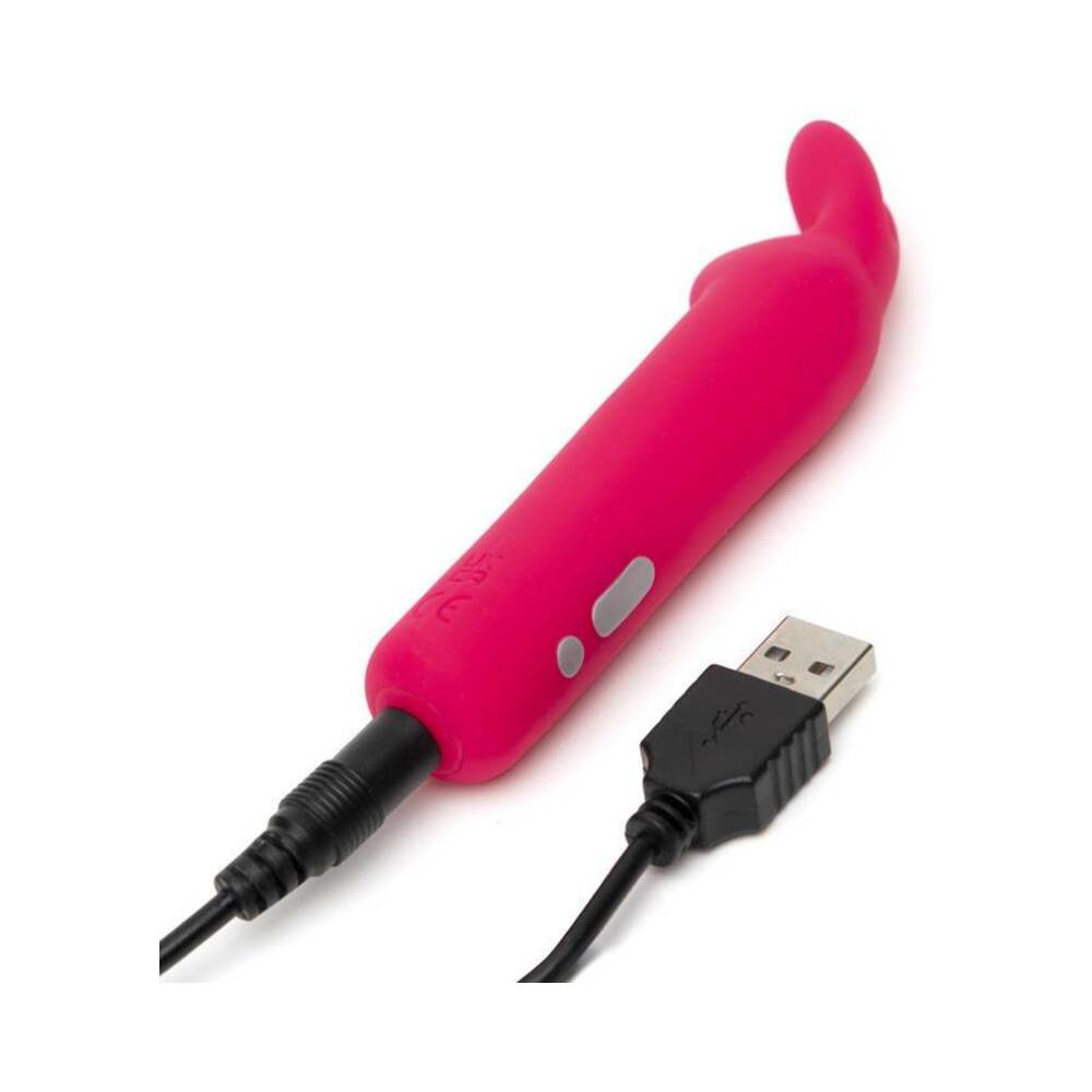 Happy Rabbit Rechargeable Silicone Bullet Vibrator with Ears – Pink