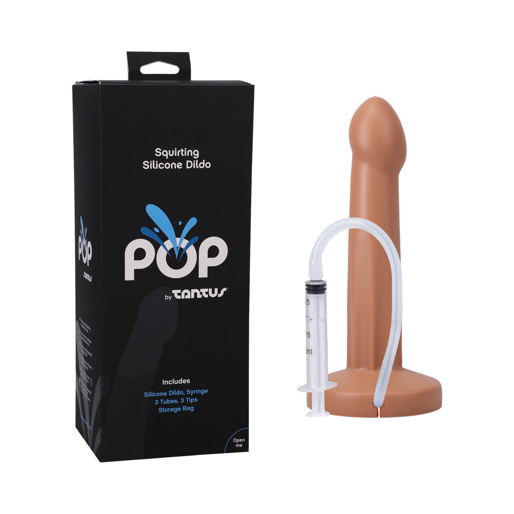 Tantus POP Squirting Dildo – Tan – Silicone – 7.25 in Length