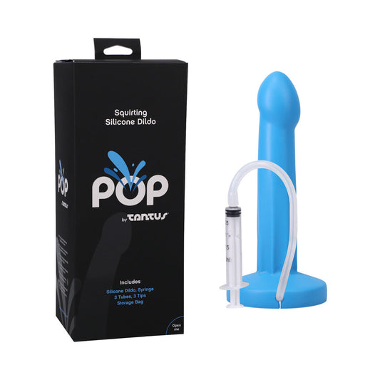 Tantus POP Squirting Dildo – Blue – 7.25 in Length with Squirting Function