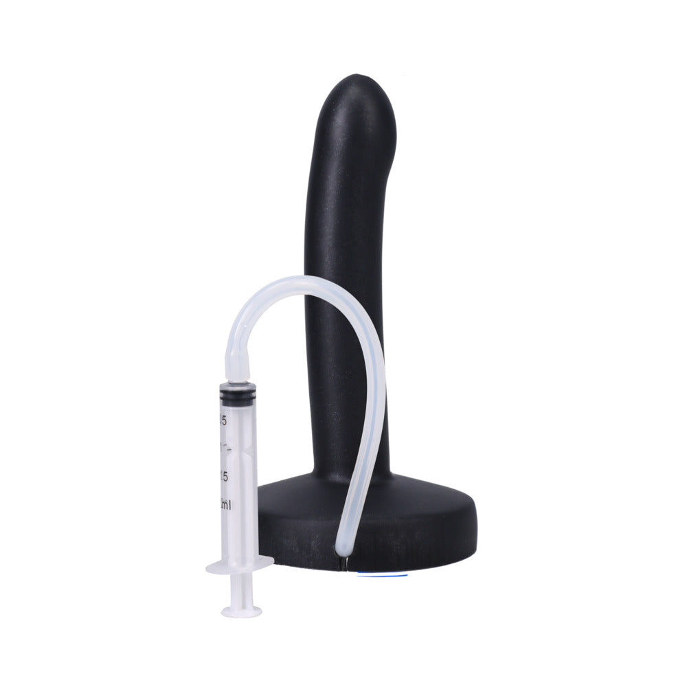 Tantus POP Slim Squirting Dildo – Black – Strap-On with Fluid Release Function