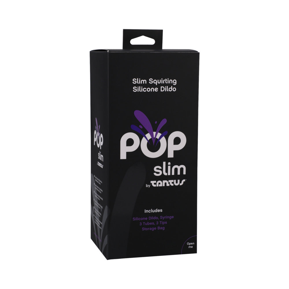 Tantus POP Slim Squirting Dildo – Black – Strap-On with Fluid Release Function
