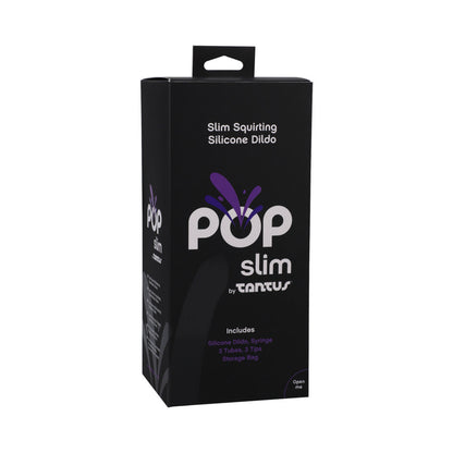 Tantus POP Slim Squirting Dildo – Black – Strap-On with Fluid Release Function