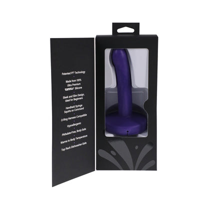 Tantus POP Slim Squirting Dildo - Purple - Strap-On with Fluid Release