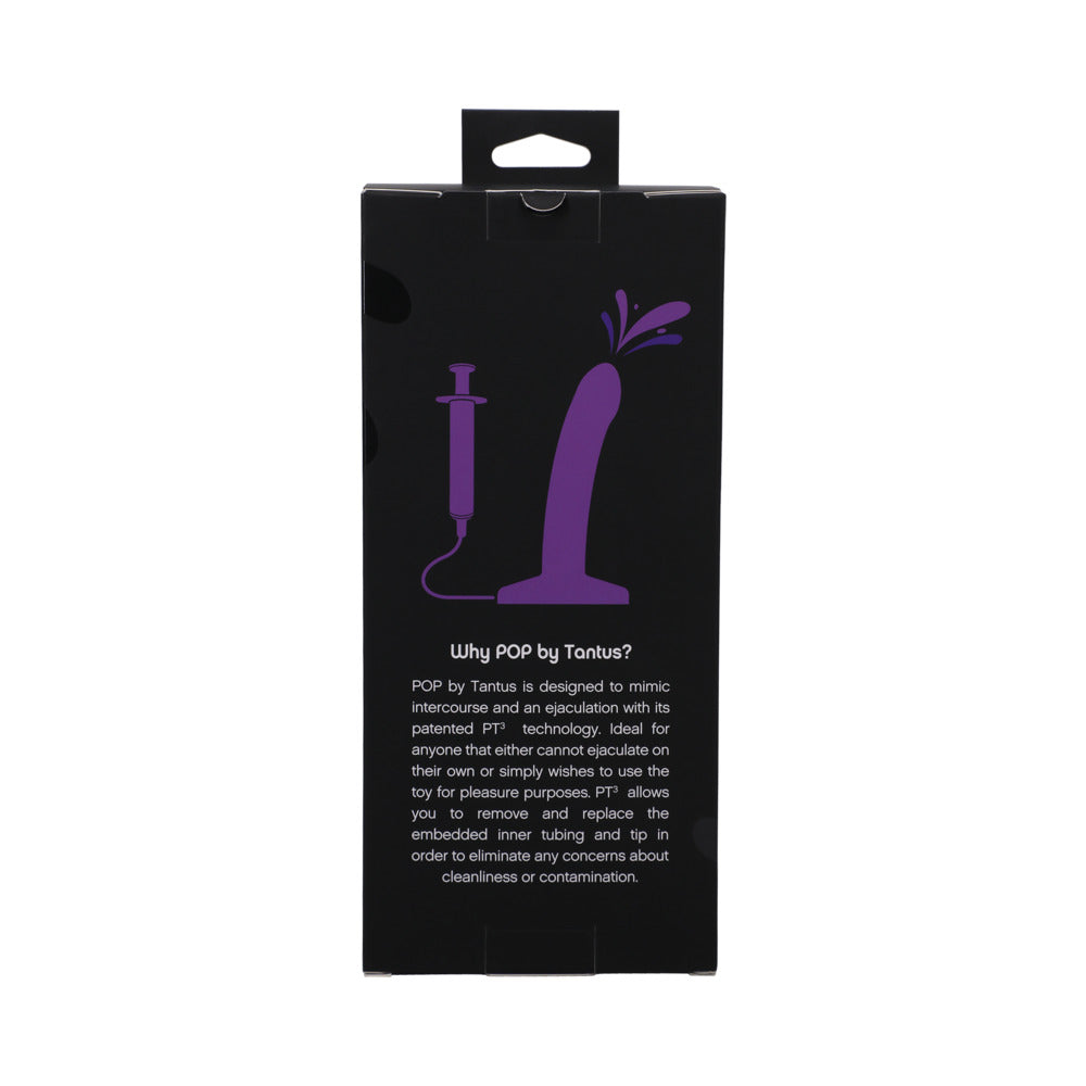 Tantus POP Slim Squirting Dildo - Purple - Strap-On with Fluid Release