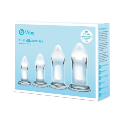 b-Vibe 4-Piece Glass Anal Dilators Set – Clear