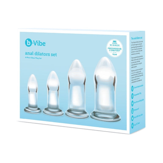 b-Vibe 4-Piece Glass Anal Dilators Set – Clear