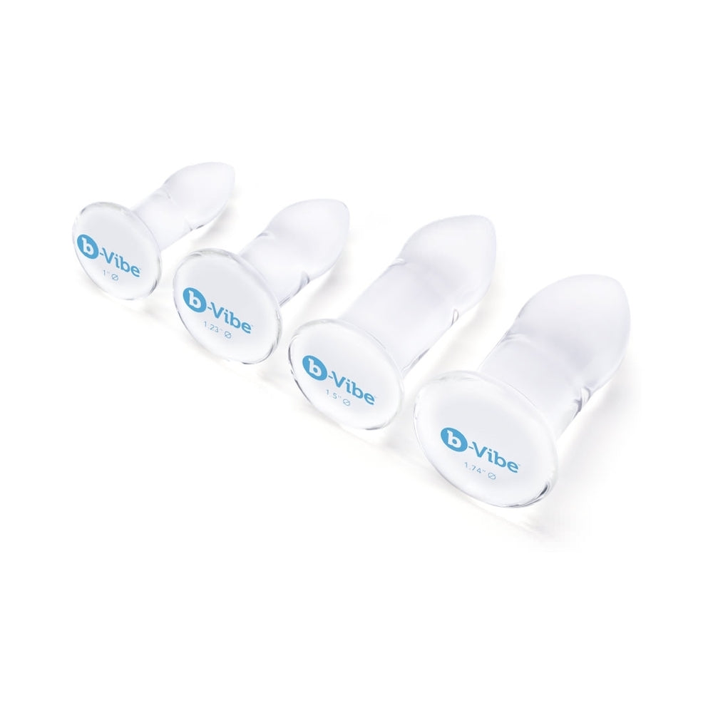 b-Vibe 4-Piece Glass Anal Dilators Set – Clear