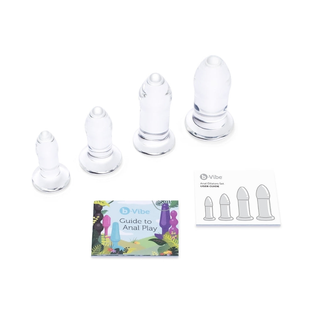 b-Vibe 4-Piece Glass Anal Dilators Set – Clear