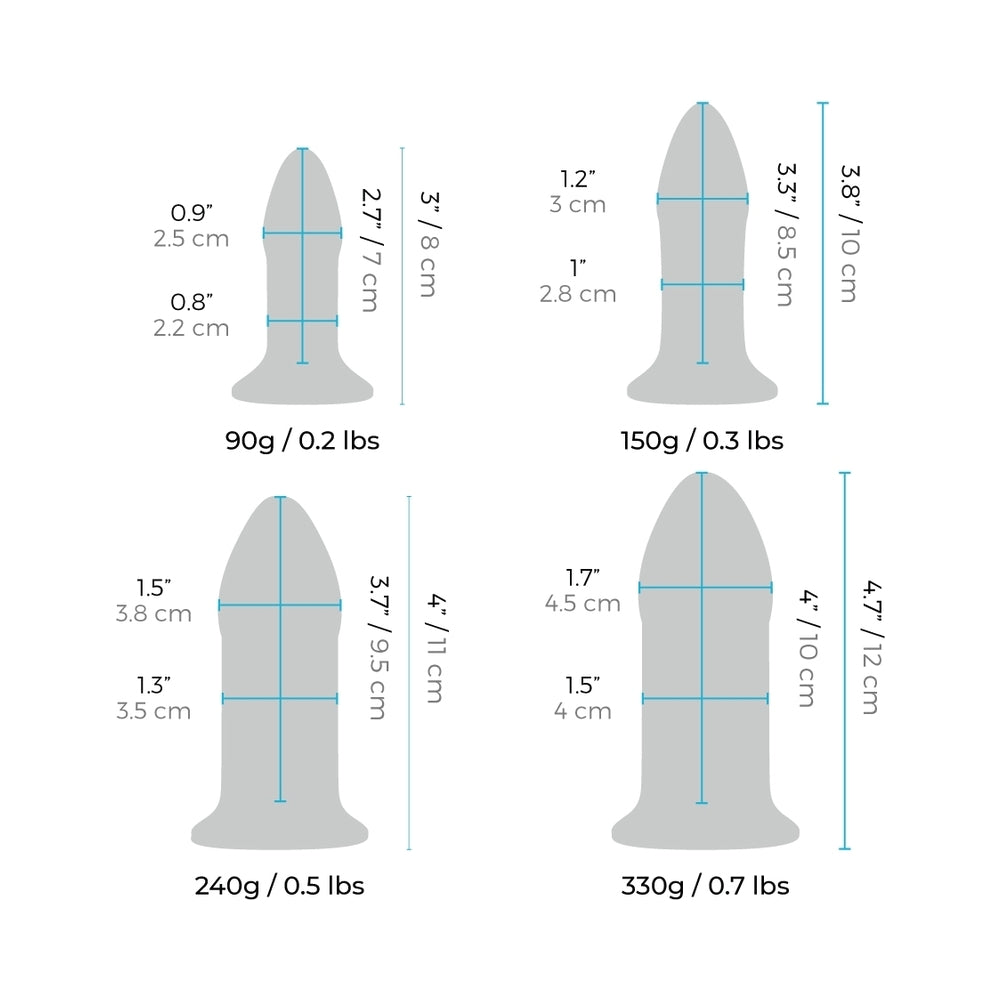 b-Vibe 4-Piece Glass Anal Dilators Set – Clear