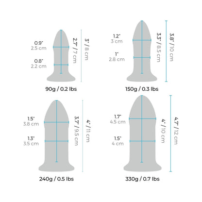 b-Vibe 4-Piece Glass Anal Dilators Set – Clear