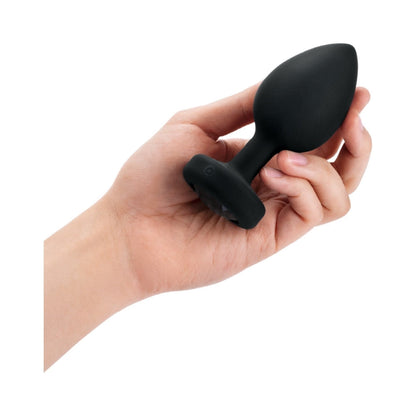 b-Vibe Vibrating Jewel Plug XX-Large – Black, Rechargeable with Remote Control