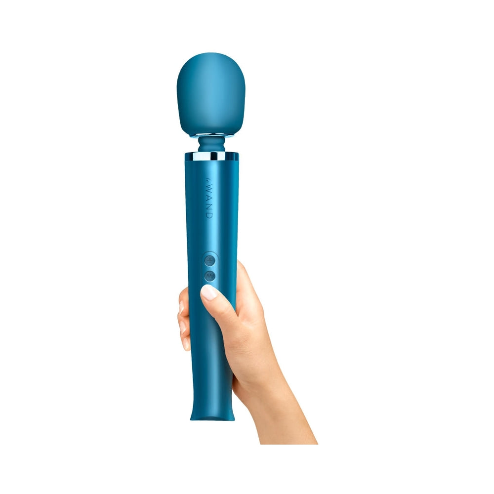 Le Wand Rechargeable Vibrating Massager - Blue - 10 Vibration Speeds, 20 Patterns