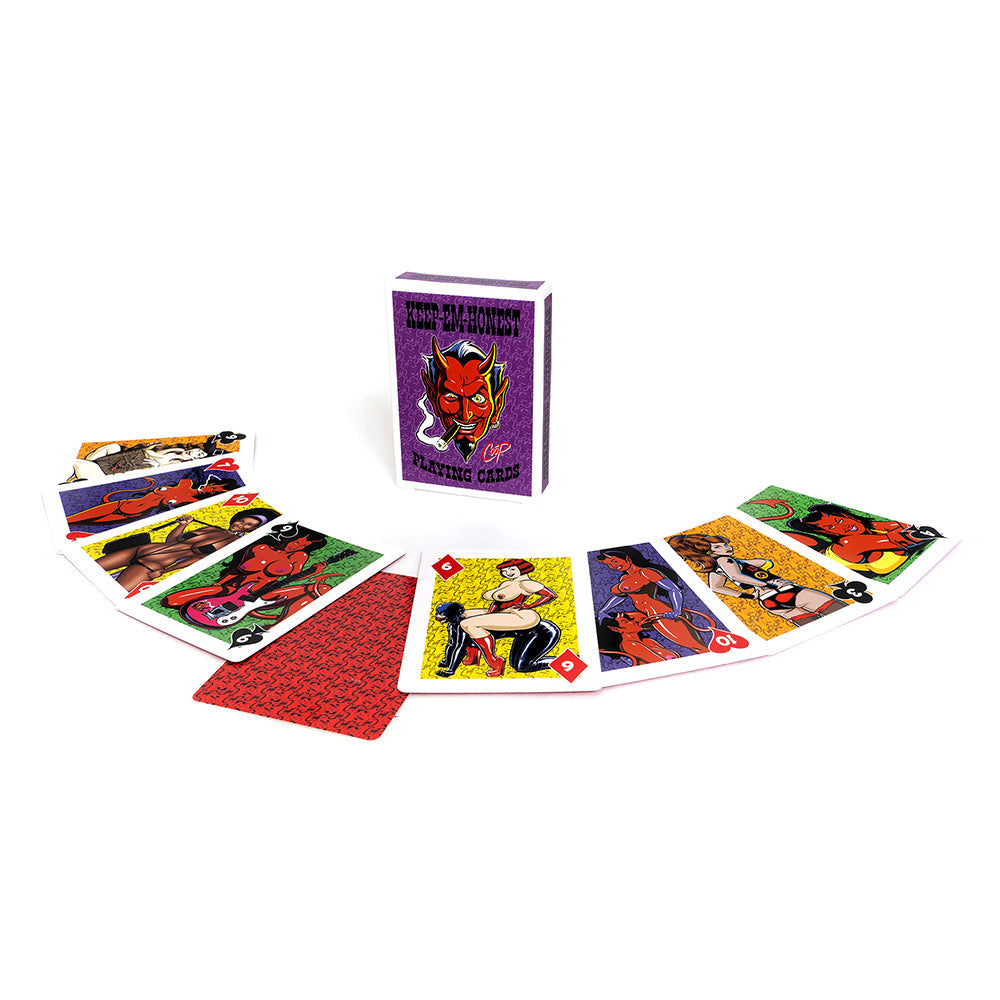 Wood Rocket Keep-Em-Honest Playing Cards – Multi-Color, Custom Artwork