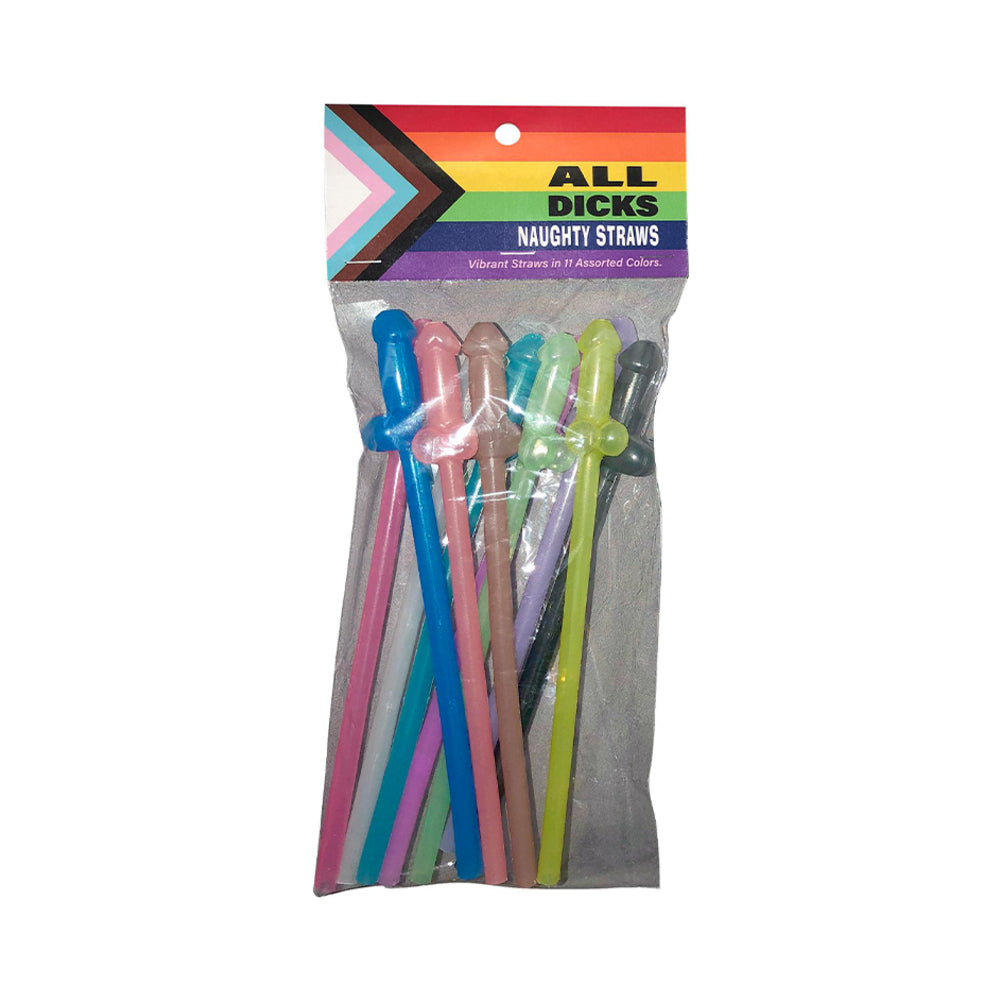 Kheper Games All Dicks Naughty Straws – Assorted Colors