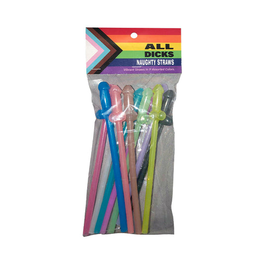 Kheper Games All Dicks Naughty Straws – Assorted Colors