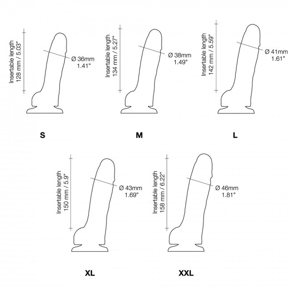 Strap-On-Me Sliding Skin Dual-Density Silicone Dildo - Fuchsia - Size L