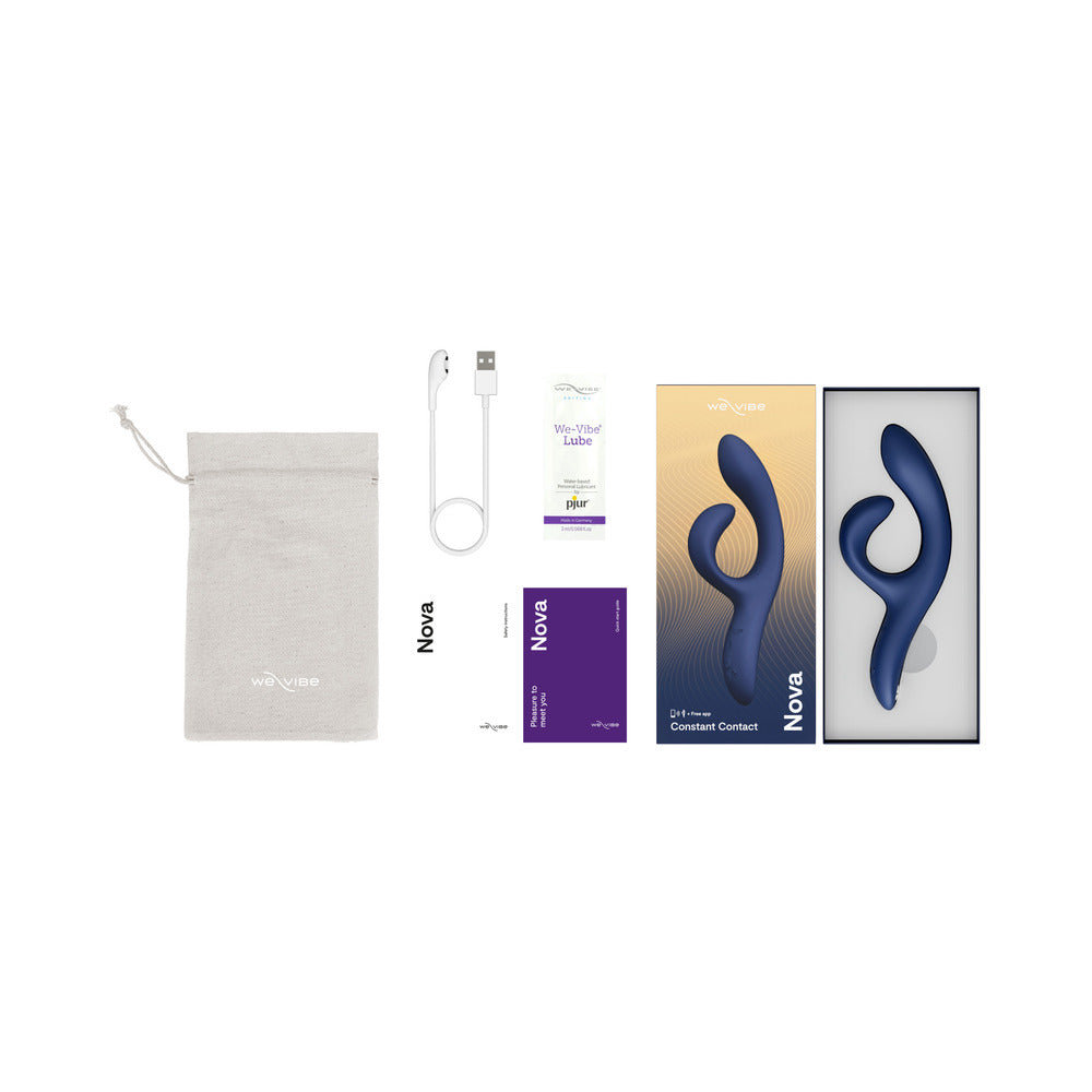 We-Vibe Nova 2 Rechargeable Flexible Silicone Rabbit Vibrator - Midnight Blue