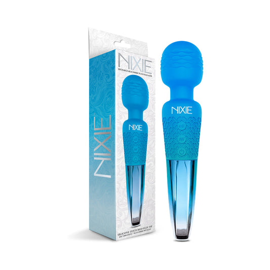 Nixie Blue Ombre Rechargeable Wand Massager – 20 Vibration Functions