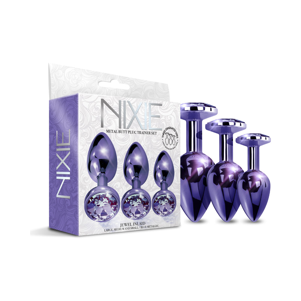 Nixie Metal Butt Plug Trainer Set – 3-Piece Anal Training Kit – Purple Metallic