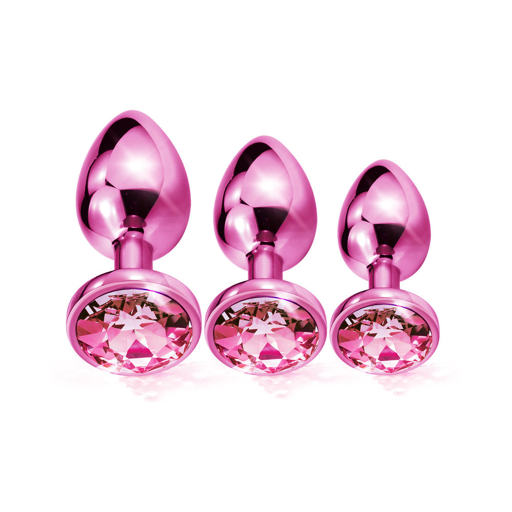Nixie Metal Butt Plug Trainer Set 3-Piece – Pink Metallic