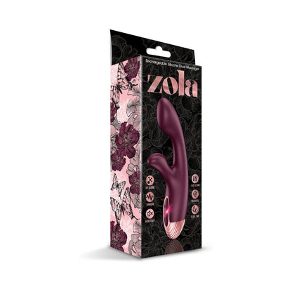 Zola Rechargeable Silicone Warming Dual Massager - Wine Red