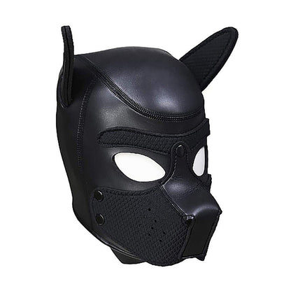 Ouch! Puppy Play Neoprene Puppy Hood with Detachable Muzzle – Black