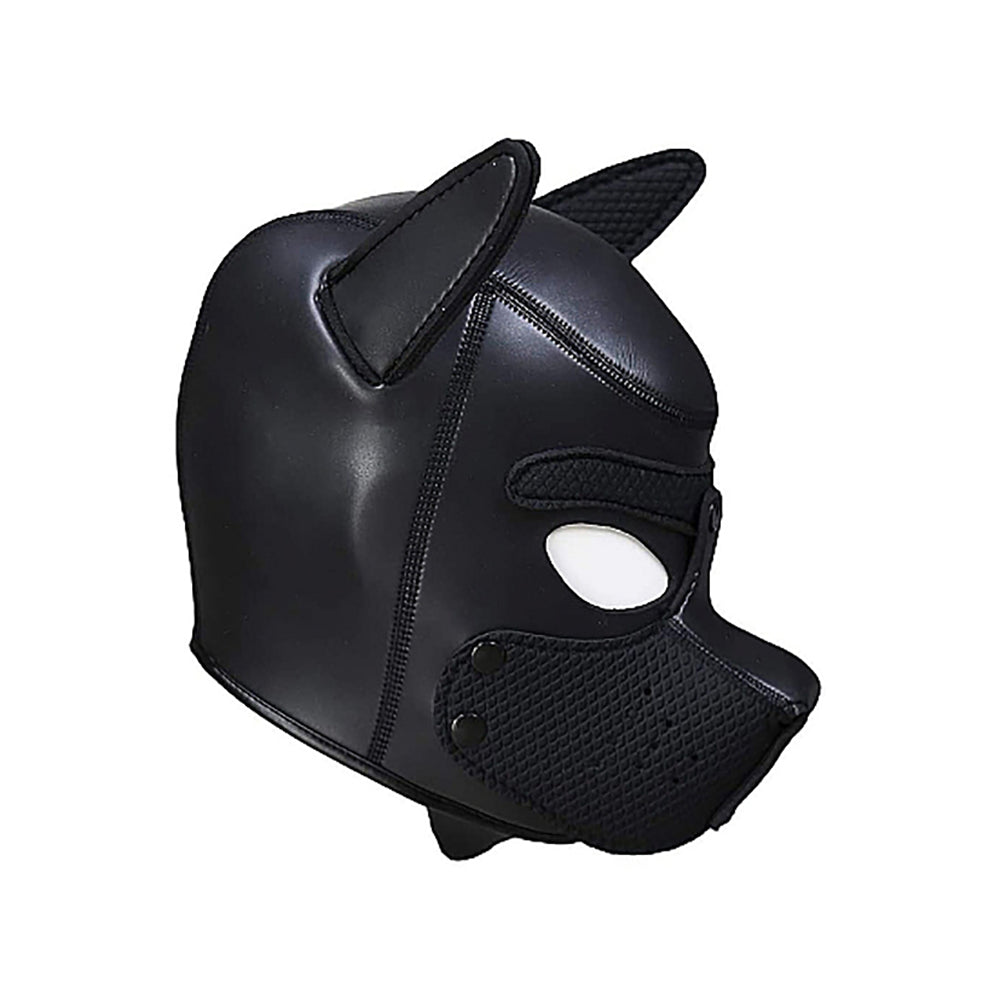 Ouch! Puppy Play Neoprene Puppy Hood with Detachable Muzzle – Black