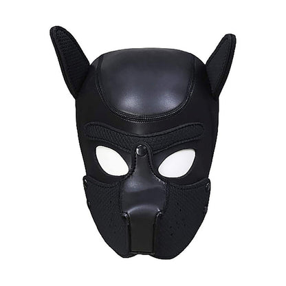 Ouch! Puppy Play Neoprene Puppy Hood with Detachable Muzzle – Black