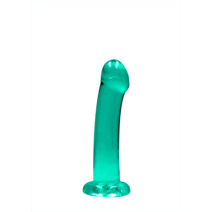 RealRock Crystal Clear 7 in. Dildo with Suction Cup – Turquoise