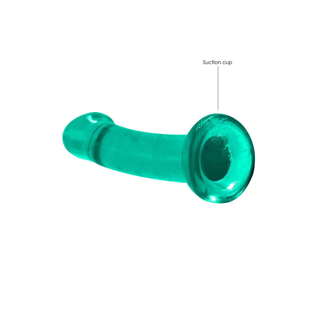 RealRock Crystal Clear 7 in. Dildo with Suction Cup – Turquoise