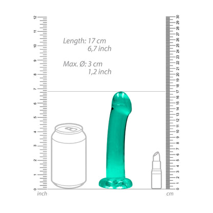 RealRock Crystal Clear 7 in. Dildo with Suction Cup – Turquoise