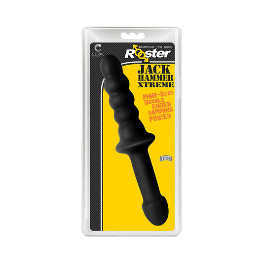 Curve Toys Rooster Jackhammer XL Double-Ended Dildo with Insertable Handle – Orange