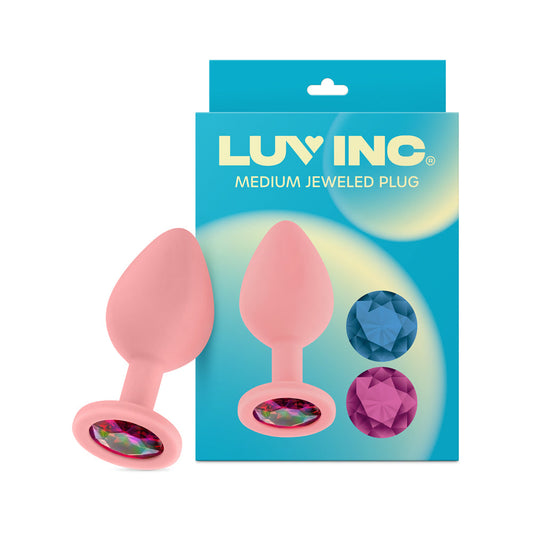 Luv Inc Jp32 Jeweled Medium Butt Plug – Pink with Interchangeable Gems