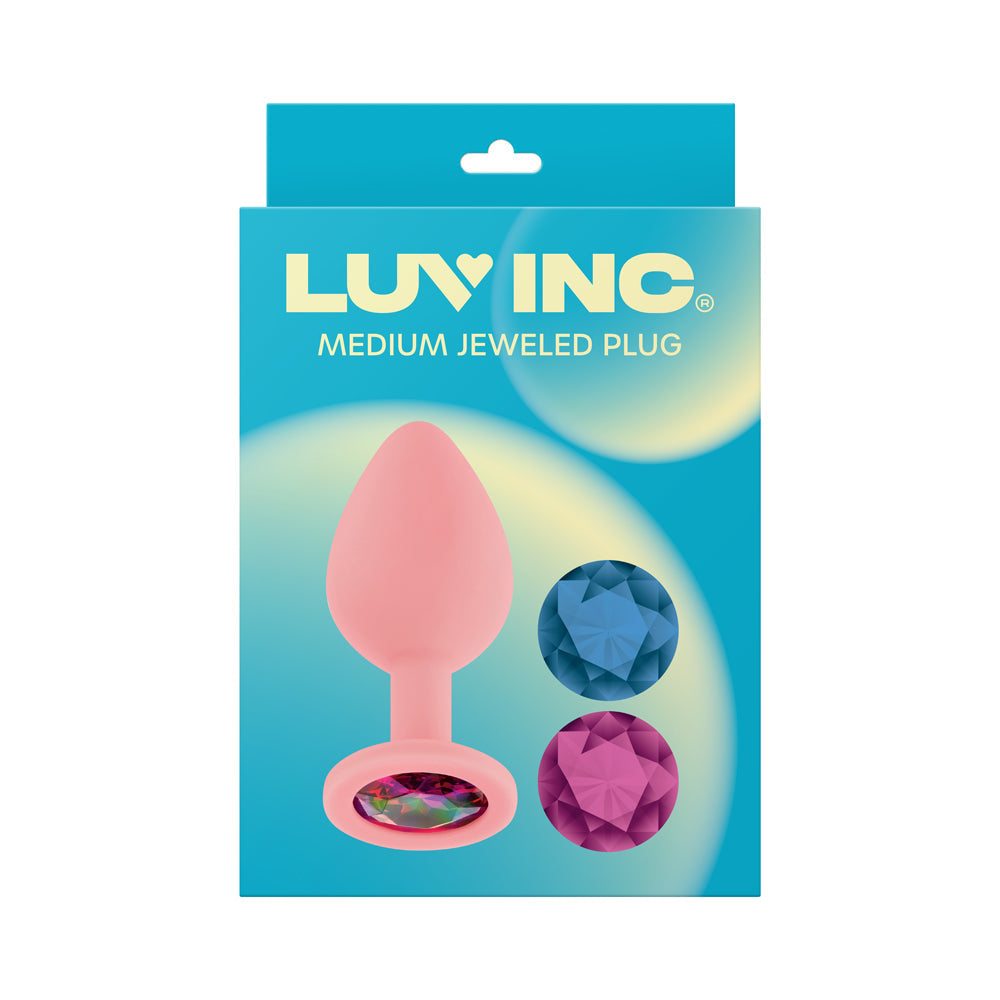 Luv Inc Jp32 Jeweled Medium Butt Plug – Pink with Interchangeable Gems