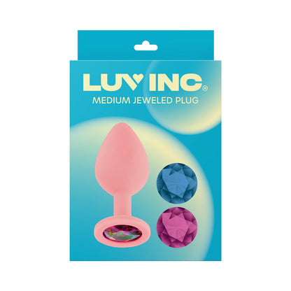 Luv Inc Jp32 Jeweled Medium Butt Plug – Pink with Interchangeable Gems