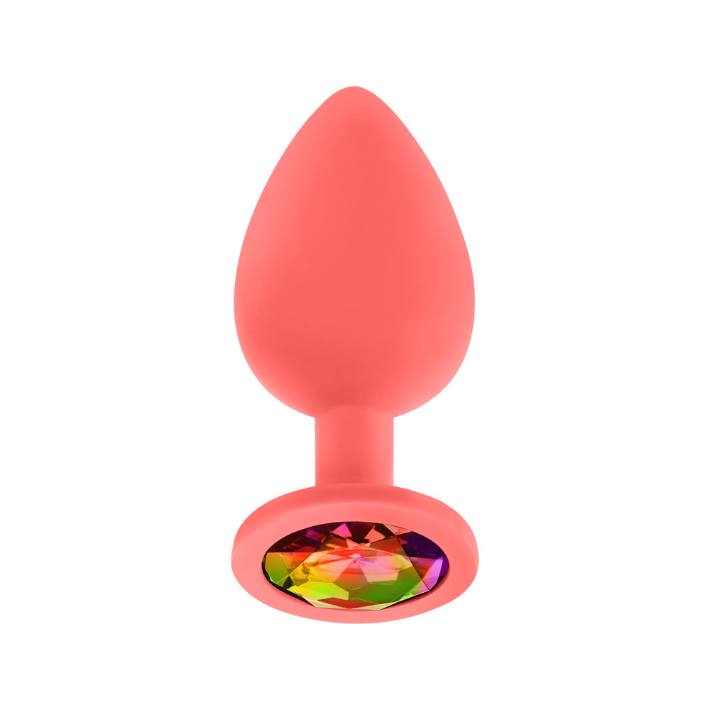 Luv Inc JP33 Jeweled Large Butt Plug with Interchangeable Gems – Coral
