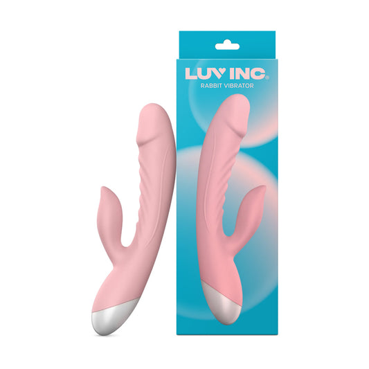 Luv Inc RV20 Rabbit Vibrator – Silicone Dual Stimulator – Light Pink