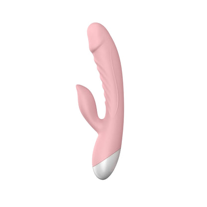 Luv Inc RV20 Rabbit Vibrator – Silicone Dual Stimulator – Light Pink