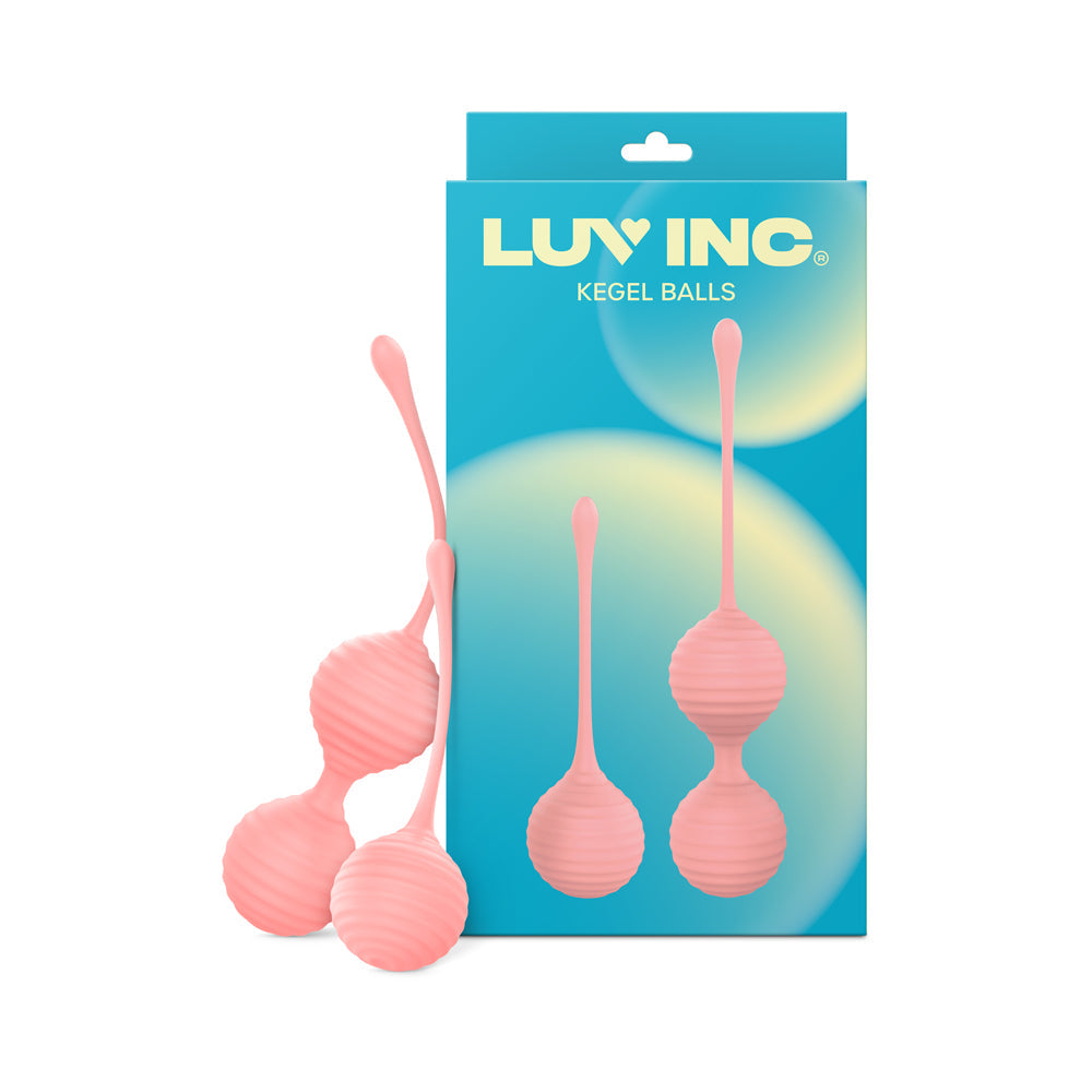 Luv Inc Kg88 Kegel Balls 2-Piece Set – Light Pink – Ribbed Silicone
