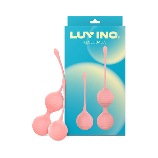 Luv Inc Kg88 Kegel Balls 2-Piece Set – Light Pink – Ribbed Silicone