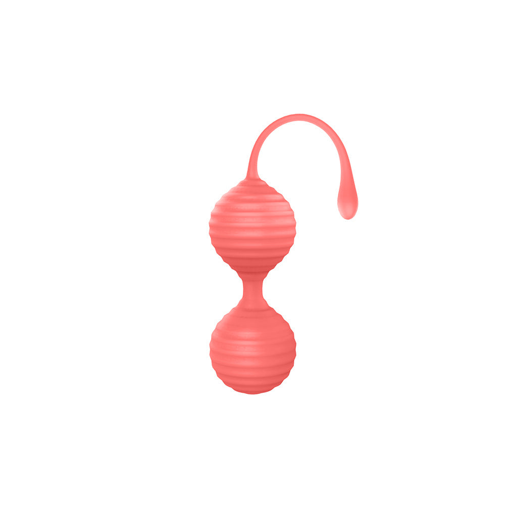 Luv Inc Kg88 Kegel Balls Set – Ribbed Silicone – Coral